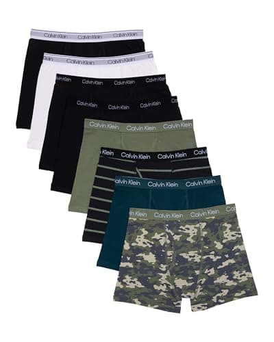 Calvin Klein Kids Boys' Modern Cotton Boxer Brief Underwear 8-Pack, Basic Camo Pack, Medium