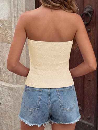 BTFBM Tube Tops for Women Floral Embroidery Summer Crop Top 2026 Strapless Going Out Y2K Beach Vacation Spring Clothes view 3