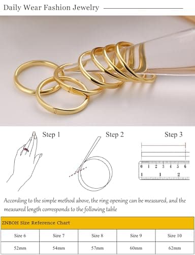 ZNBOH Gold Initial Rings for Women Non Tarnish 14K Gold Plated Stackable Letter Ring Dainty Pinky Wedding Bands Thumb Rings Thin Knuckle Stacking Cute Capital Letter Alphabet Jewelry Gifts Size 6-10 view 5