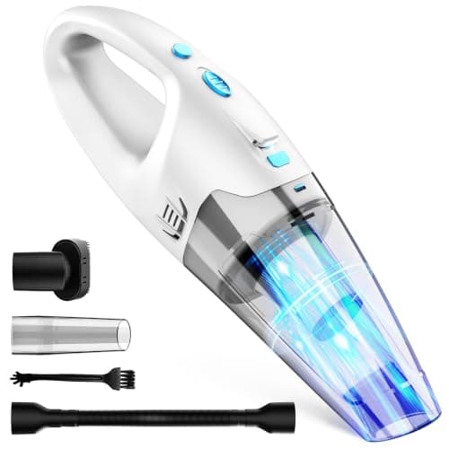 FUOAYOC Handheld Vacuum Cordless, 6KPA Strong Suction & 25 Mins Runtime, 1.6lbs Lightweight Hand Vacuum Cordless Rechargeable with HEPA Filter/LED Light/Multi-Accessories,for Home/Car/Office Cleaning — image 1