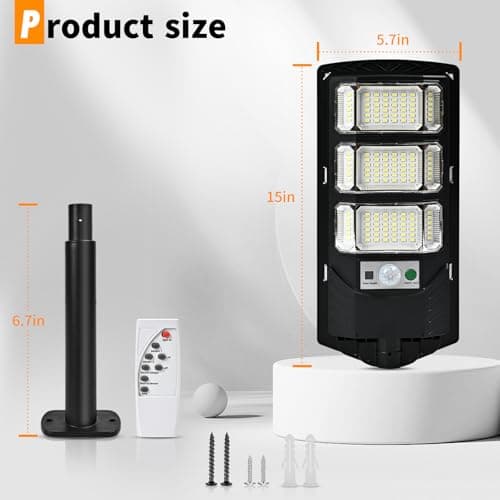 MATEPLUS Solar Flood Lights Outdoor 2 Pack, 10000LM, Black, Modern, 12 x 5.5 x 1.2 inches, IP65 Waterproof, Motion Sensor & Remote Control, Dusk to Dawn, Wall Mount, Outdoor view 7