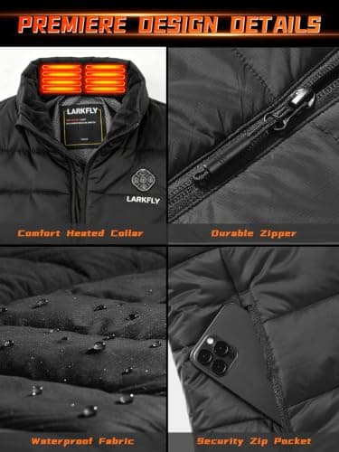 24 Zones Heated Vest for Men Women (with Battery)  5‑in‑1 Smart Ctrl | Heated Vest with 7.4V 40000mAh Batt Pack, Mens Heated Vest Lightweight Winter Warm Vest Commute & Daily Winter Wear view 5