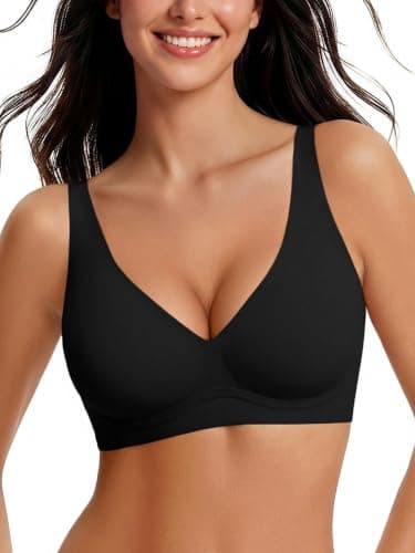 Showyoo Jelly Bras for Women Wireless Bra Seamless Push Up T-Shirt Bralette | Deep V Neck,No Underwire,Adjustable Strap,Support and Lift,No Show,Comfortable,Soft,Everyday Bra — image 1