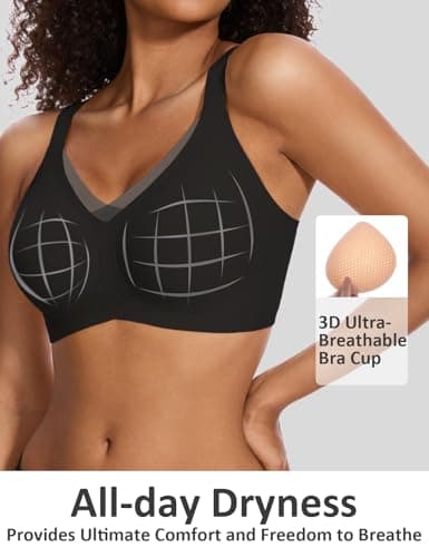 Vinfact Womens V Lace Wireless Seamless Bras No Underwire Comfort Push Up Bras Supportive Full Coverage Bralettes T Shirt Bra view 5