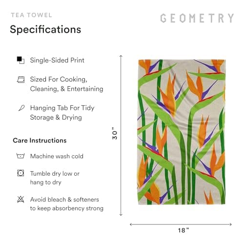 GEOMETRY Spring Kitchen Towels - Quick Dry Microfiber Cloth Spring & Summer Dish Towels for Kitchen Drying - Premium Quick Dry Towel - Paradise Play, 18" x 30" - 2-Pack view 3