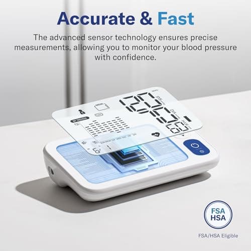 Alcedo Bluetooth Blood Pressure Monitor, Smart Upper Arm BP Machine | App Sync, CSV Export, 5.7" Backlit Screen, Talking, 7-Day Trend, 250 Memory Each, Large Cuff view 6