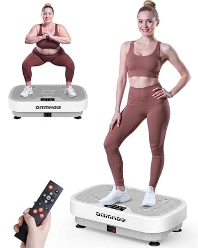 Vibrating Board Exercise Machine, 9 Modes Vibration Platform for Lymphatic Drainage, 3D Upgraded Vibrating Board for Weight Loss, Home Body Fitness Equipment (White)