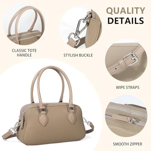 Genuine Leather Handbag for Women, Small Top Handle Satchel Crossbody Purse with Adjustable Strap, for Travel Daily Fashion view 5