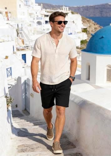 FizzPop Mens Shorts Casual Summer Cotton Chino Golf Beach Drawstring Shorts view 3