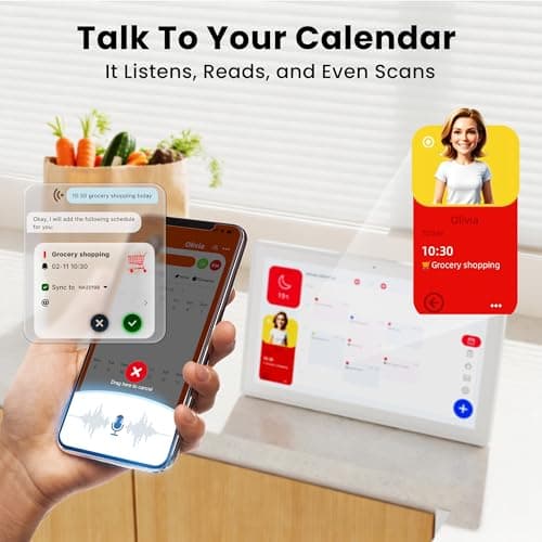 15.6'' Digital Calendar Wall Touch Screen, No Subscription Family Planner view 4