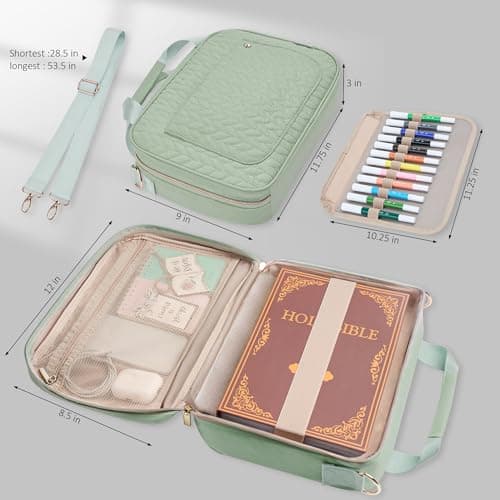 Bible Bag Cover Case for Women Study Supplies Kit Church Book Holder view 3