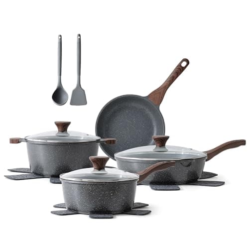 SENSARTE Nonstick Cookware Set 13-Piece, Non Stick Pots and Pans Set with Swiss Granite Coating, Healthy Kitchen Cooking Set, Stay-Cool Handles, PFOA Free view 1