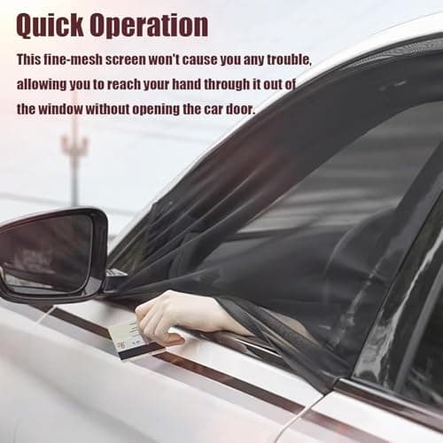 Car Window Screen for Cars and SUVs, Insect-Proof, Maintains Air Circulation, Sun Shading, Privacy Protection(2 Front Windows) view 6