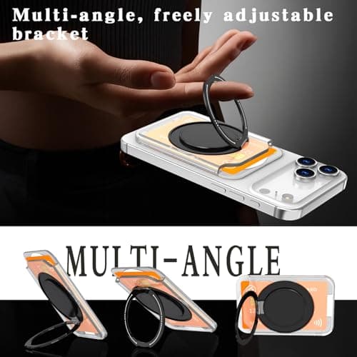 Ofmeow Wallet Kickstand for Phone Compatible with Mag-Safe Adjustable Lightweight Wallet Stand Magnetic Card Holder with Grip for iPhone 12 to iPhone 17 & Others Phone view 5
