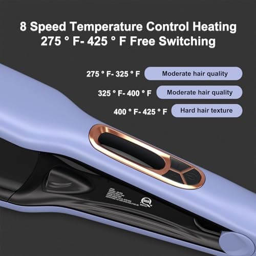 JINRI Hair Brush, Hair Iron, Pumped-Up Volume, Adjustable Temp, 360 ° Tail Rotation, Lasting Volume, for Short Or Thin Hair, Dual Voltage (100-240V), Volumizing Hair Iron, Purple, 1.38 inch view 6