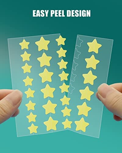 Jefusst Acne Pimple Patch 112 Counts, Invisible Hydrocolloid Yellow & Pink Star-Shaped Acne Patch with Tea Tree Oil & Calendula Oil, Acne Spot Healing Patch Zit Patches for Face view 5