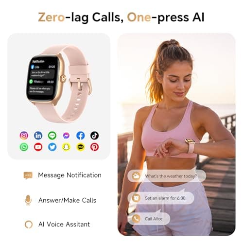 Smart Watch for Women Android & iPhone [40mm 3 Bands, Cloud Star Pink] | 1.75'' AMOLED Display Fitness Watch with Answer/Make Call, 24/7 Health Monitoring, AI Voice, 110+ Sport Mode, 3ATM Waterproof view 2