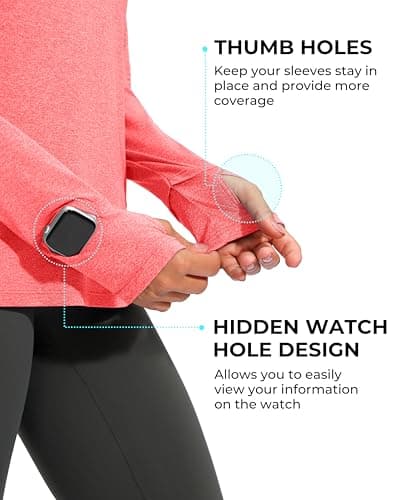 G Gradual Long Sleeve Workout Tops for Women Quick Dry Lightweight Running Athletic Shirts with Zip Pocket Moisture Wicking view 5