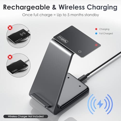 Wallet Tracker Card (iOS Only) - 0.07in Slim, Compatible with Apple Find My, Bluetooth Tracker Smart Tracking Card Wallet Finder, IP68 Waterproof, Item Locator for Luggage Tags, Passports, Purse view 2