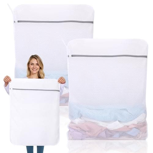 Dntorx 2 Pack XX-Large Mesh Laundry Bags for Delicates, 24 x 32 Inches Reusable Laundry Bag Durable Wash Bags for Washing Machine for College, Family, Travel, Storage view 1