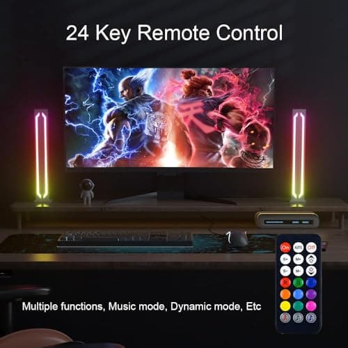 MIHEAL Smart LED Light Bars, Metal Aluminium Housing with App Control and Music Sync Rhythm Mode, Mood Lighting for Desktop Gaming, PC, TV, Room Decoration view 6