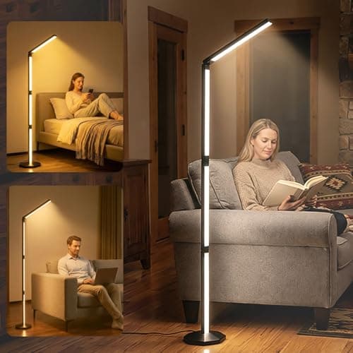 WUTGHUI LED RGB Corner Floor Lamp Foldable Floor Light 2200K-6500K Tunable White with 16 Million Custom Colors Remote/App,Timer Setting (RGB Foldable Floor Lamp with Alexa Voice Control) view 3