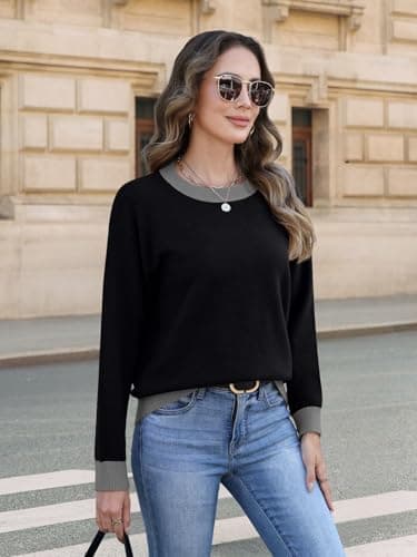 MixShe Womens Sweaters 2026 Fall Fashion Crewneck Tunic Tops view 6