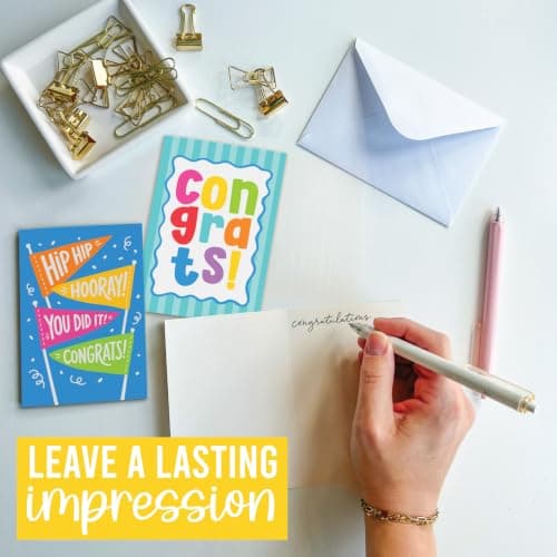 24 Congratulations Cards with Envelopes Graduation Cards Designed in USA | 6 x 4 Pastel Congratulations Card Graduation Congrats Celebration Card Achievements Milestone Anniversary Appreciation view 6