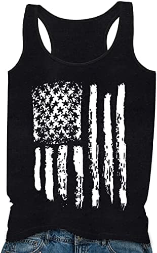 DESFSE American Flag Tank Top Women 4th of July Tanks Tops for Womens USA Flag Patriotic Shirts Vest Racerback Sleeveless Tee view 3