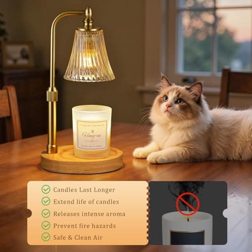Candle Warmer Lamp with Timer Dimmable,Birthday Gifts for Women Mom Sister,Adjustable Height Wax Melt Warmer for Jar Candles,House Warming Gifts New Home,Ideal for Office,Dorm,Bedroom Home Decor view 3