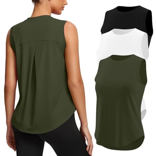 3 Pack Workout Tops for Women Athletic Running Yoga Tank Tops — image 1