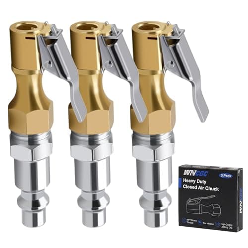 WNCGC Air Chuck Pack of 3, Heavy Duty Closed Flow Tire Chuck with 1/4" FNPT for Tire Inflator Gauge Compressor Accessories — image 1