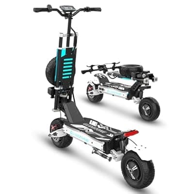 GD83 Off-Road Electric Scooter for Adults, 5600W Dual Motor, 60V 30Ah, Up to 50 MPH, 60 Miles Long Range, 11" Pneumatic Tires, Foldable Commuter E-Scooter