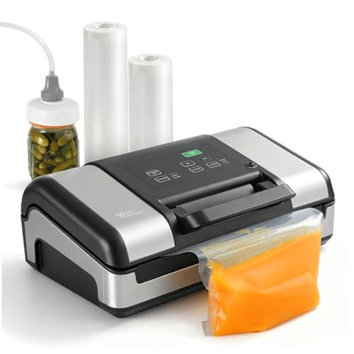 Vesta Precision 12" Vacuum Sealer Machine for Liquid & Moist Foods, Smart Heat Sealing Prevents Bag Melting, Built-in Cutter & Roll Storage Fits 2X20’ or 1X50' Rolls, Mason Jar Kit, Sous Vide, V23 view 1