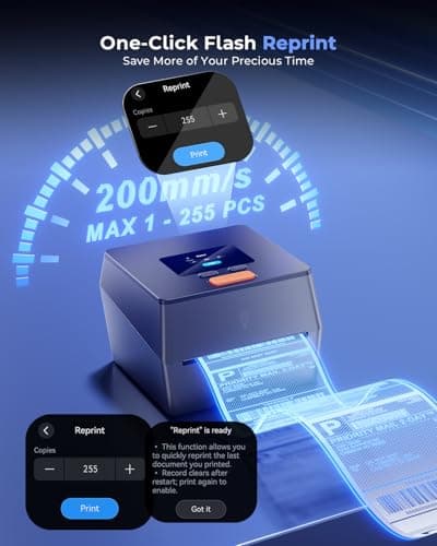 Phomemo Shipping Label Printer with Touchable Screen, 4x6 Bluetooth Thermal Label Printer with Built-in Label Holder, D420D Thermal Printers for Small Business, Compatible with USPS, Tiktok, Amazon view 3