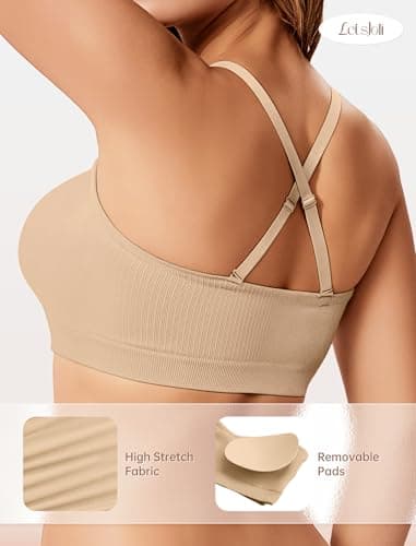 LetsJoli Push Up Strapless Bras for Women Supportive Bandeau Bra Non Slip Wireless No Underwire Padded Tube Bra view 3