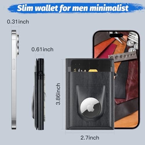 FIYUM Wallet for Men AirTag Wallet Minimalist - Bifold Men Wallet Slim with Money Clip RFID Blocking Pop Up Credit Card Wallet Smart Wallet for Men with Gift Box(𝐍𝐨 𝐀𝐢𝐫T𝐚𝐠 𝐈𝐧𝐜𝐥𝐮𝐝𝐞𝐝) view 3