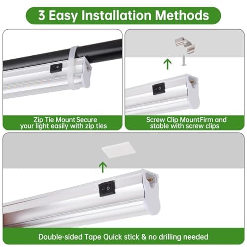DingChen T5 Grow Lights, 2FT 60W (4×15W, 500W Equivalent), Full Spectrum Grow Lights for Indoor Plants, 4000K, Plug and Play, Easy to Install, for Greenhouse & Plant Shelves (4 Pack) view 6