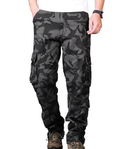 BAYAMO Mens Cargo Pants Camo Military Fatigue Pant Camouflage Hunting Combat Work Casual Pants Multi Pocket view 4