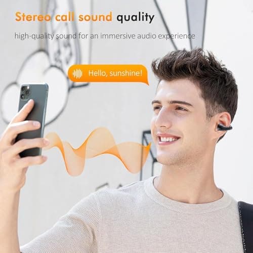 Paekole Clip On Headphones, Super Comfort Open Ear Bluetooth Earbuds for All Day Wear, Lightweight Bone Conduction Wireless Earbuds with Charging Case for Running view 6