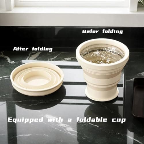 NifengJieyi Pill Organizer, Travel Pill Organizer, Pill Storage with Foldable Water Cup，Daily Medicine Dispenser Box, Multifunctional Portable Travel Organizer for Supplements, 3.4x3.4x1.8inches view 3