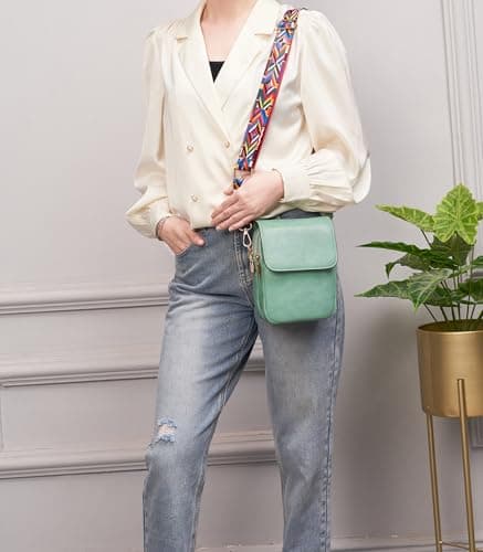 Soperwillton Crossbody Bags for Women Vegan Leather Purse Small Shoulder Handbags with Wide Adjustable Strap view 3