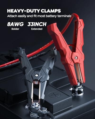 8000A Car Battery Jump Starter, Battery Jumper Starter Portable (All Gas/12L Diesel), 27000mAh 65W Charging Jump Box, Portable Car Jump Starter with 160W DC, 600LM Light, Extended Jumper Cables view 6