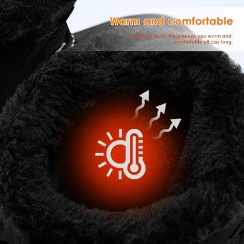 Winter Snow Boots for Women Faux Fur Collar Ankle Booties Warm Microfleece Lining with Anti-Slip Rubber Sole Walking Outdoor view 4