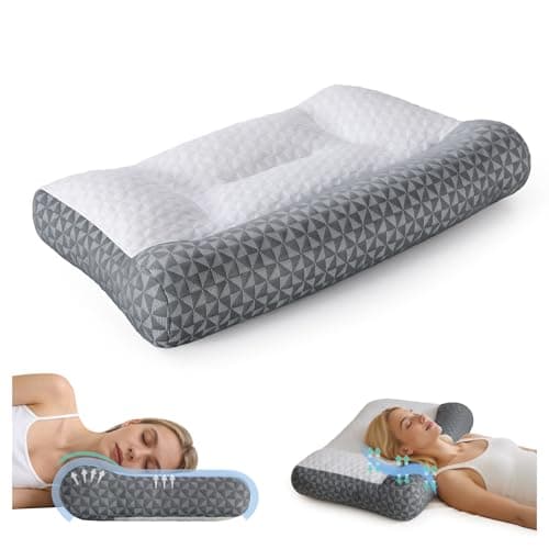 Cervical Neck Pillow for Sleeping - Ergonomic Side Sleeper Pillows for Pain Relief, Contour Cervical Pillow for Neck Support, Orthopedic Memory Foam Pillows for Side Back Stomach Sleepers (26″x15″) view 1