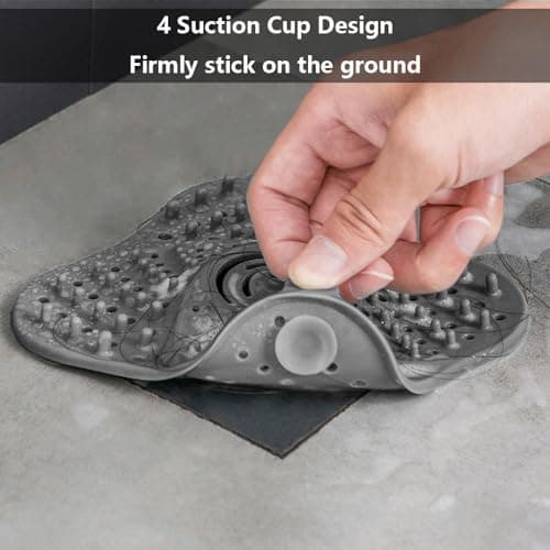 2 Pack Drains Hair Catcher, Silicone Bath Drainer Protector, Sink Drain Strainer with Suction Cup, Hair Stopper Drain for Shower Bathroom Tub Kitchen Drains Shower Drain Cover (Grey + White) view 5