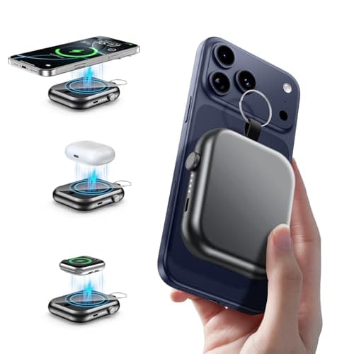 MIZUIA Small Portable Charger - for MagSafe Battery Pack 6000mAh, 3-in-1 Magnetic Wireless PowerBank for Apple Watch, 22.5W Fast Charging Power Bank for iPhone 17 Pro Max/16/15/14/13/12