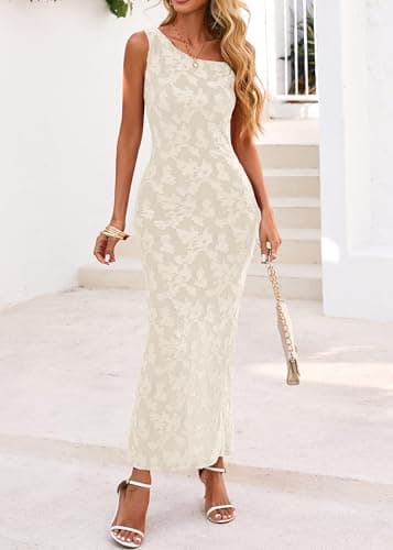 Lazysmile Women's Summer Floral Boho Maxi Dresses Off Shoulder Bodycon Elegant Party Wedding Guest Dress view 6