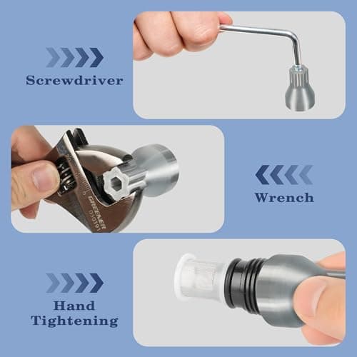 Brolena 3-in-1 Filter Removal Tool & 2 Inlet Filters Kit Compatible with Rinnai Water Heaters, Works with Power Drivers, Wrenches or Hand Grip for Easy Maintenance view 6