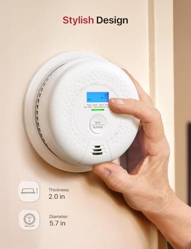 X-Sense Smoke Detector and Carbon Monoxide Detector, SC01, 1-Pack | 10-Year Sealed Battery (Not Hardwired), Real-Time CO and Battery LCD Display, UL 217 & UL 2034 Certified view 5